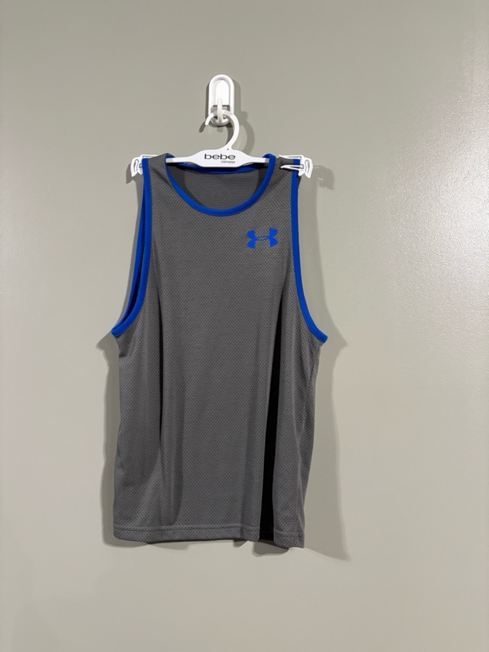 Under Armour Boys Gray Tank with Blue Trim